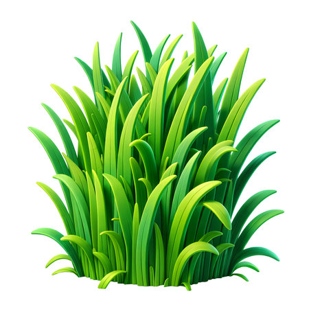 illustration of a cat grass ( for vomiting a hair ball ) isolated on a white background, PNG, generative AIの素材