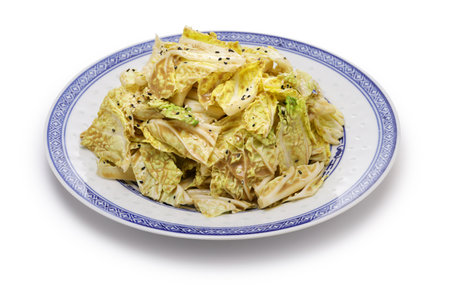 Chinese cabbage salad with sesame dressing (Qian Long Bai Cai ), Beijing foodの写真素材