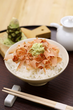 Japanese wasabi rice bowlの写真素材