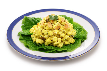 homemade coronation chicken, British cuisineの写真素材