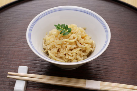ice goby rice (Isaza gohan), a Japanese seafood delicacyの写真素材