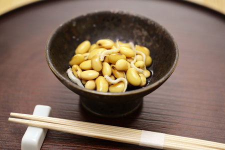 simmered soybeans and ice goby, a Japanese seafood delicacyの写真素材
