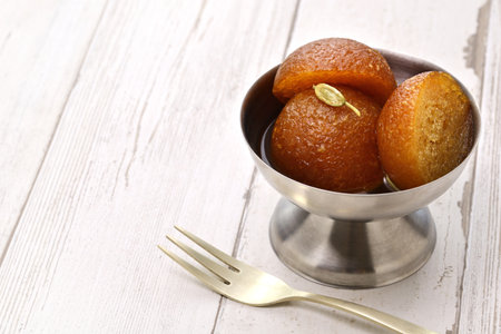 homemade gulab jamun, traditional Indian dessertの写真素材