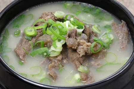 gomtang, traditional Korean beef soupの写真素材