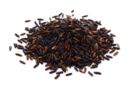 Thai riceberry rice, gluten-free, superfood.の写真素材