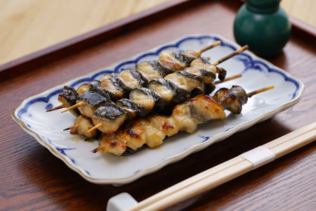 Kurikara-yaki (charcoal grilled eel skewers), Japanese unagi dishの写真素材