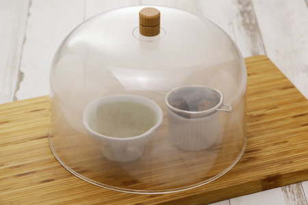 How to make smoked olive oilの写真素材