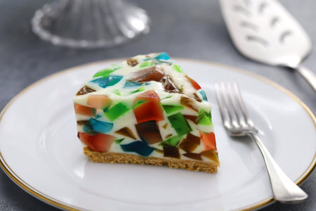 terrazzo cheesecake, homemade no-bake dessertの写真素材
