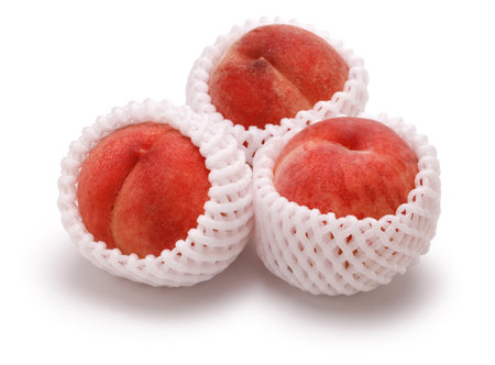 Japanese white peach, Akatsuki, momoの写真素材