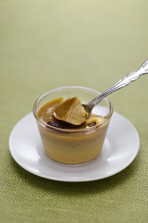 watalappam, Sri Lankan coconut custard pudding with peacock palm sugar.の写真素材