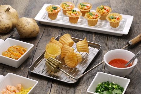 Homemade Kuih(kueh) pie tee, Malaysian Nyonya cuisine appetizer.の写真素材