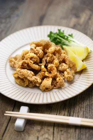 Butaniku Karaage ( deep fried pork ), Japanese foodの写真素材