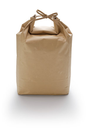 Paper bag for rice, made in Japan.の写真素材