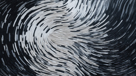 This abstract image features a swirling pattern in black and white, showcasing dynamic lines and depth, perfect for modern art enthusiasts seeking unique visuals.の素材