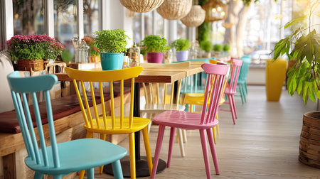 Bright and cheerful cafの素材