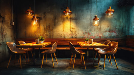 This image showcases a cozy and modern cafの素材