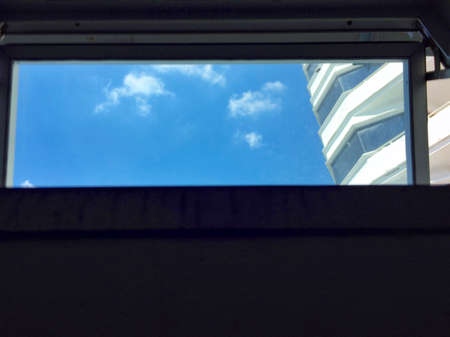 Nice blue sky outside window