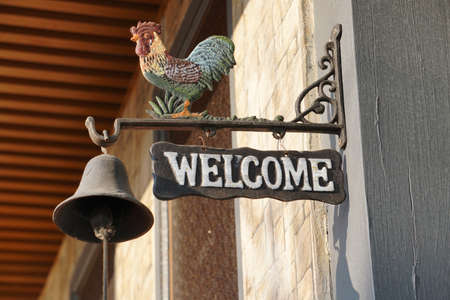 Welcome chicken signの素材