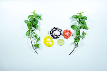 different types of vegetablesの素材