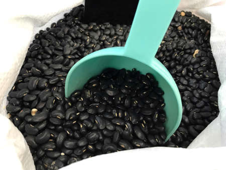 Black beans in the white sackの素材