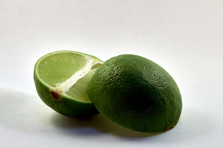 fresh lime is a source of vitamin C in autumnの写真素材