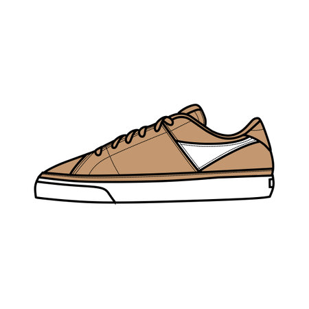 Sneakers Design with Side angle. Sport shoes . Draft. Flat design. Vector illustration. Sneakers in a flat style. Side view sneakers. Fashion sneakers.のイラスト素材