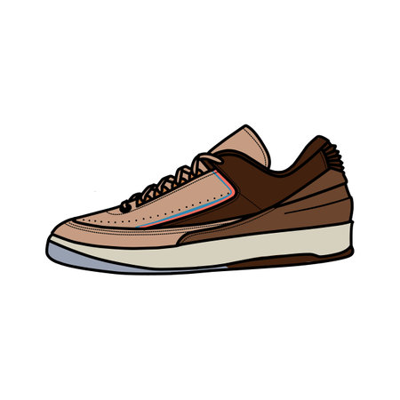 Sneakers Design with Side angle. Sport shoes . Draft. Flat design. Vector illustration. Sneakers in a flat style. Side view sneakers. Fashion sneakers.のイラスト素材