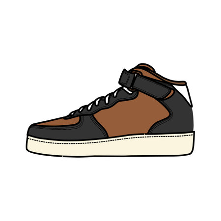 Sneakers Design with Side angle. Sport shoes . Draft. Flat design. Vector illustration. Sneakers in a flat style. Side view sneakers. Fashion sneakers.のイラスト素材