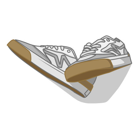 Sneakers Design with Side angle. Sport shoes . Draft. Flat design. Vector illustration. Sneakers in a flat style. Side view sneakers. Fashion sneakers.のイラスト素材