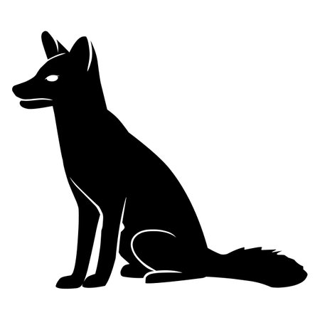 Fox silhouette black vector. wildlife silhouettesのイラスト素材