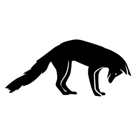 Fox silhouette black vector. wildlife silhouettesのイラスト素材