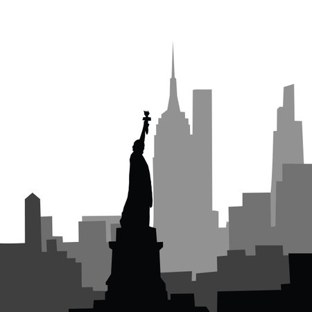 silhouette of urban buildings in black and white. can be used for backgroundsのイラスト素材