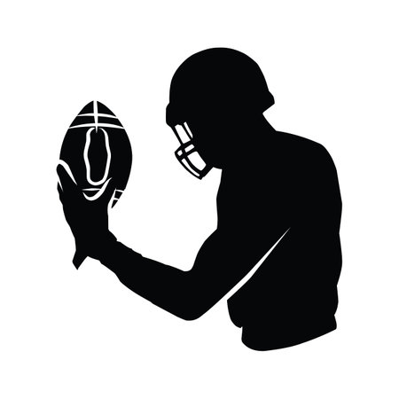 American Football Players Silhouettes , vector pack, various poseのイラスト素材