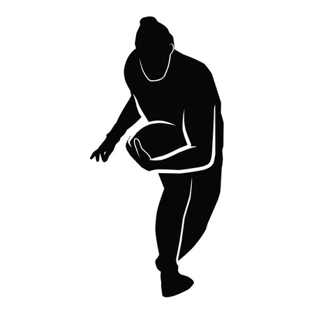 American Football Players Silhouettes , vector pack, various poseのイラスト素材