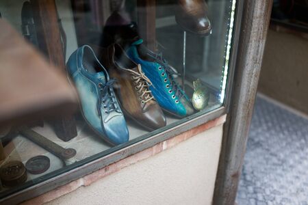 Leather shop windowのeditorial素材