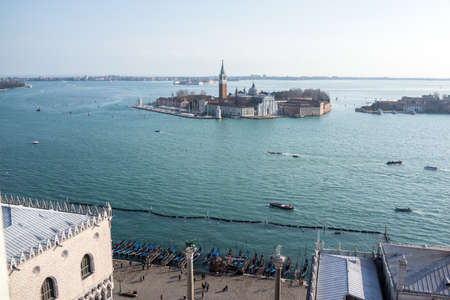 Water line in Veniceの写真素材