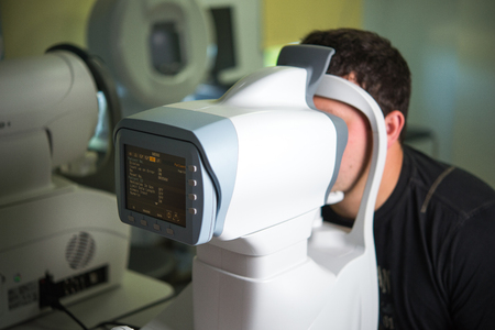 The ophthalmologist conducts the research with the help of various equipment, a contactless...