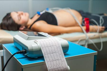 Electrocardiogram, cardiac cardiograph and conduct research, 
ECG and examination of the heart during pregnancyの写真素材