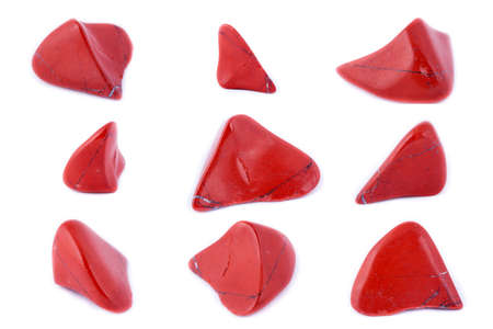 Collection of stone mineral Red Jasper closw upの写真素材