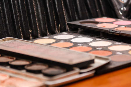 Cosmetics and make-up brushesの写真素材