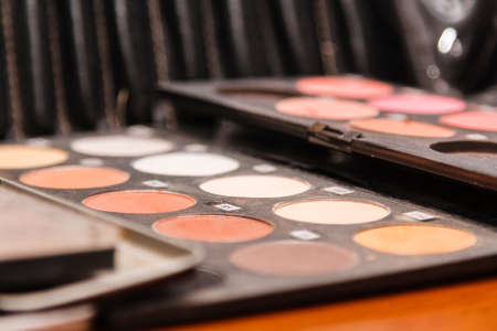 Cosmetics and make-up brushesの写真素材
