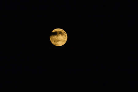 full moon, moon yellow close upの写真素材