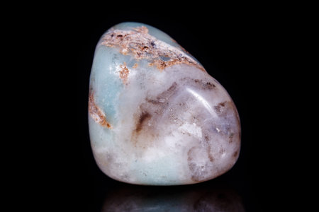 Macro Mineral Stone Amazonite on a black background close upの写真素材