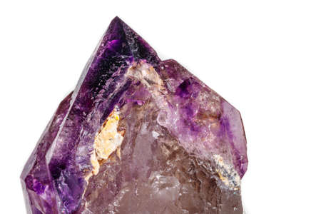 Macro Mineral Stone Amethyst together smoky quartz, rauchtopaz on a white background close upの写真素材