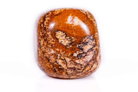 Macro mineral rock jasper landscape sandy on white background close upの写真素材