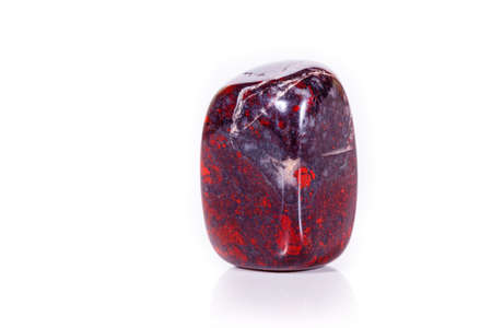 Macro mineral stone jasper hematite on white background close upの写真素材