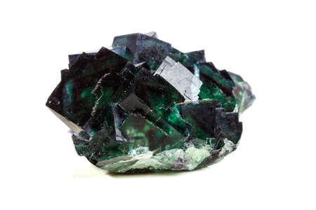 Macro mineral stone Fluorite on a white background close-up