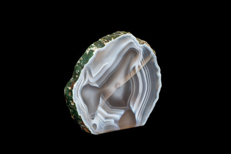 macro stone mineral agate on black background close upの写真素材