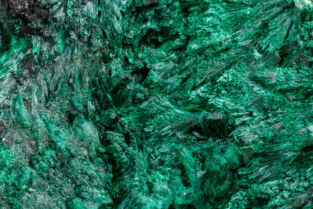 Macro mineral stone plisoviy, plush, satin malachite on a white background close-upの写真素材