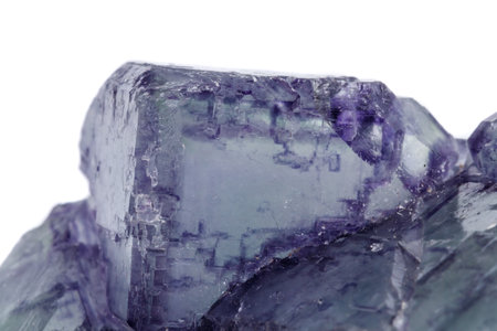 Macro mineral stone Fluorite on white background close upの写真素材